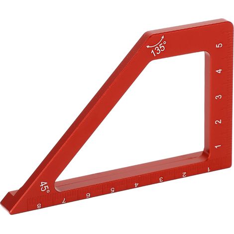 Holzbearbeitungslineal, metrische Skala, Aluminiumlegierung, 45°/90°-Trapezform, Anreiß- und Messwerkzeug (1/5)