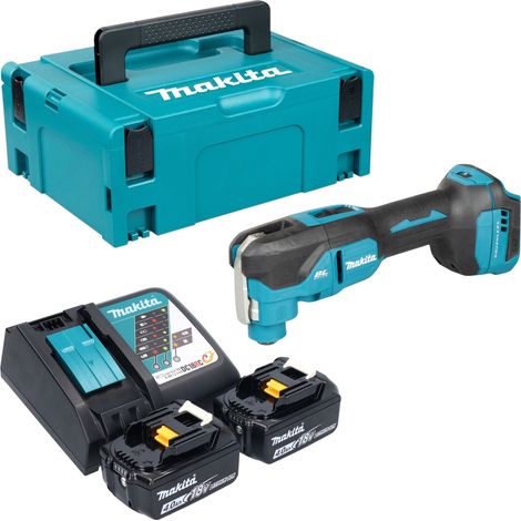 Herramienta multifunción a batería Makita DTM 53 RMJ de 18 V OIS / Starlock sin escobillas + 2 baterías de 4,0 Ah + cargador + Makpac (1/5)