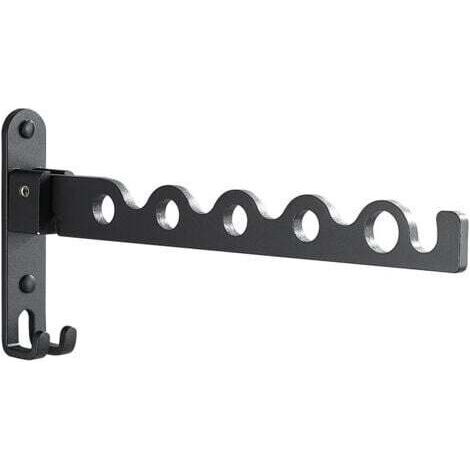 Schwarzer, klappbarer Wandwäscheständer aus Aluminium, schwarzer Wäscheständer für das Badezimmer