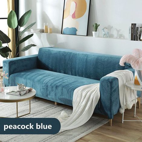Copridivano elasticizzato per divani a 3 posti (190 x 230 cm). Protezione e stile per il tuo divano. Resistente alle macchie, comodo e di facile manutenzione. Blu navy. (1/5)