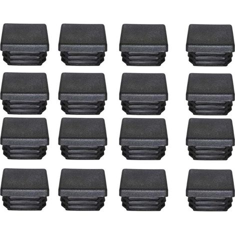 Promotion, Bouchon Plastique 40x40mm Embout Tube Carre Noir Plastique Embout Bouchons D'obturation pour Pieds de Meuble Trampoline 16PCS (1/4)