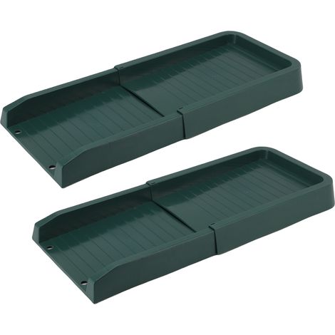 Rallonge descente gouttière PP vert extérieur lot 2 déflecteur eau résistant intempéries jardin 60x25.5x5.3 cm (1/5)