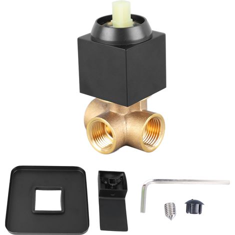 Mitigeur de Douche Noir Moderne, Montage Mural, Kit Brut dissimulé pour Baignoire de Salle de Bain, Robinet en Cuivre avec Fonction Unique carré 3 Voies (1/5)