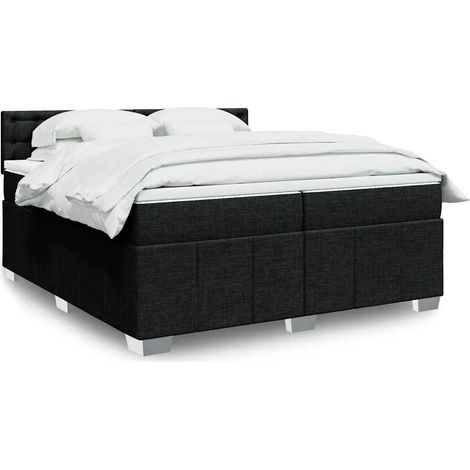 Boxspringbett mit Matratze Schwarz 200x200 cm Stoff