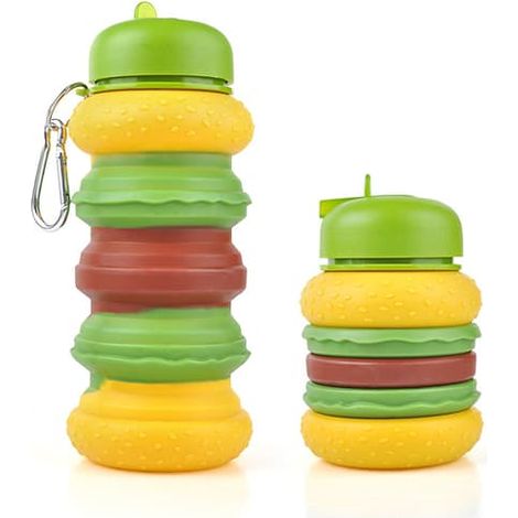 Gourde pliable 600 ml avec mousqueton, grand format, sans BPA (1/5)