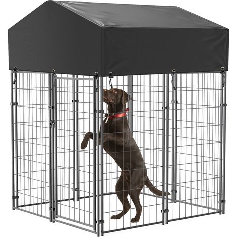 BingoPaw Caseta para Perros al Aire Libre con Techo Jaula para Perros de Metal, 127x120x165cm (1/5)