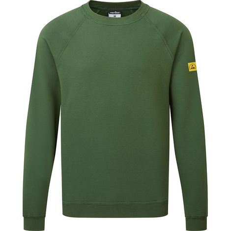 Sweat Shirt Anti Statique Esd - Taille Xs - Vert Forêt - Portwest