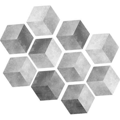 Lot de 10 Autocollants Adhésifs Hexagonaux en Pvc Antidérapants pour Carrelage Ancien et Métal, Motif en Treillis Créatif, pour Salle de Bain et Hôtel (1/5)