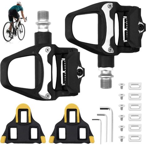 Pédales de vélo, antidérapantes, compatibles avec Shimano SPD, Sl, SDP, sans clic, avec roulements à billes de 9/16", pour VTT, Gravel SDS, pédales à clipser, pédales de course (1/5)