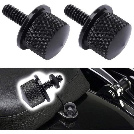 Harley Davidson Chrome Aluminum Motorcycle Seat Bolts - Set of 2, Black (1/3)