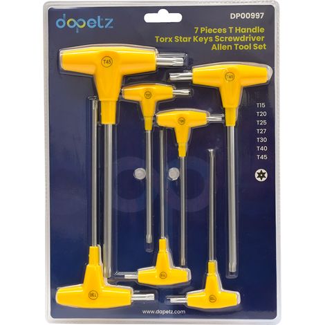 Dapetz ® 7PCS T Handle Allen Keys, Star Torx Key T-Handle Set, Long Hex Key Set Bike Repair Screwdrivers Tool Set Soft Grip T Handle Wrench Set (1/5)