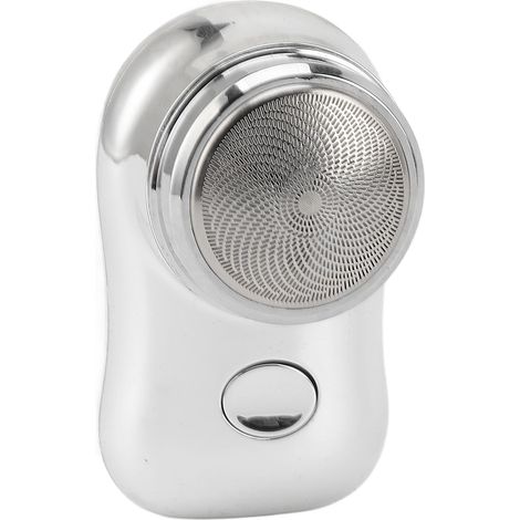 Mini tondeuse à barbe de poche, rechargeable USB-C, silencieuse, avec batterie 400 mAh, idéale pour les voyages en voiture, finition argent poli. (1/5)