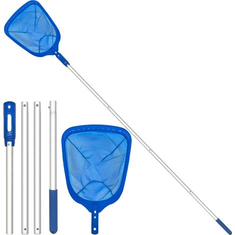 Épuisette de piscine – Râteau à feuilles pour nettoyage rapide des bassins, jacuzzi, spas, fournitures de nettoyage de piscine (poteau amovible) (1/5)