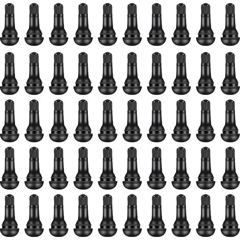 50 pièces Valve de Pneu, Voiture Pneu Tubeless Valve Bouchon TR414, Valves Tubeless pour Pneus de Voiture, Valves en Caoutchouc de Voiture à Encliqueter, Noir (1/5)