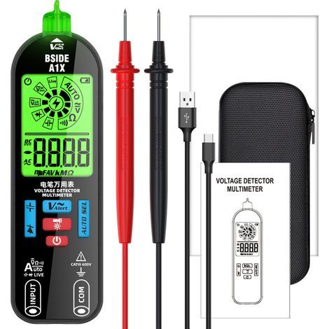 Multimètre A1X TRMS stylo noir + étui USB batterie (1/5)