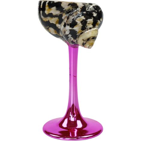 Verre à vin à pied en coquillage naturel, verre artistique en coquillage irrégulier, décoration intérieure.