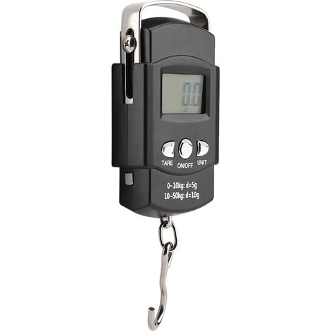 Tragbare elektronische 50-kg-Digitalwaage mit LCD-Display und Maßbandhaken (1/5)