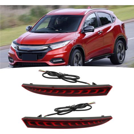 Rénovation de pare-chocs arrière à LED avec feux antibrouillard réfléchissants pour les feux de freinage et les clignotants (une paire, gauche et droite) adaptée à Honda HR-V 2022+ (numéro de pièce : (1/5)