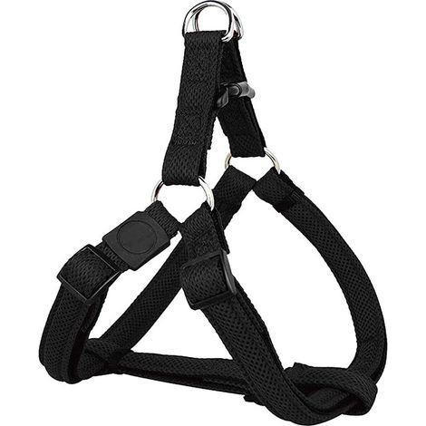 Schwarzes, XS, atmungsaktives Hundegeschirr mit Einstiegshilfe aus atmungsaktivem Mesh, gepolstert, verstellbar, erhältlich in vielen Farben und Größen für S, M, L und XL, Brustgeschirr für Katzen und (1/5)