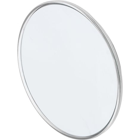 Miroir grossissant 30x, miroir rond de 15 cm (6 pouces) avec 3 ventouses de fixation, idéal pour les voyages (argenté). (1/5)