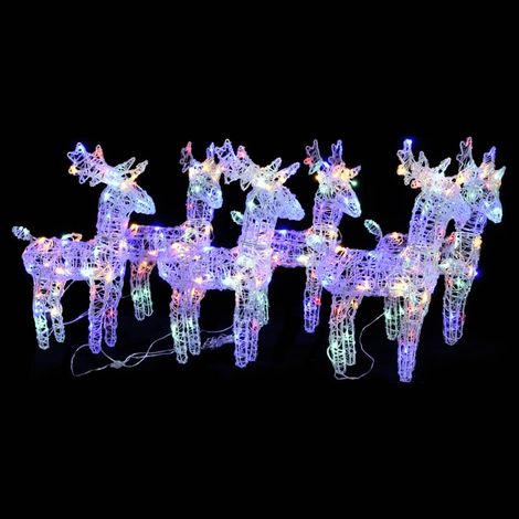 Rennes de Noël 6 pcs 240 LED Multicolore Acrylique (1/5)