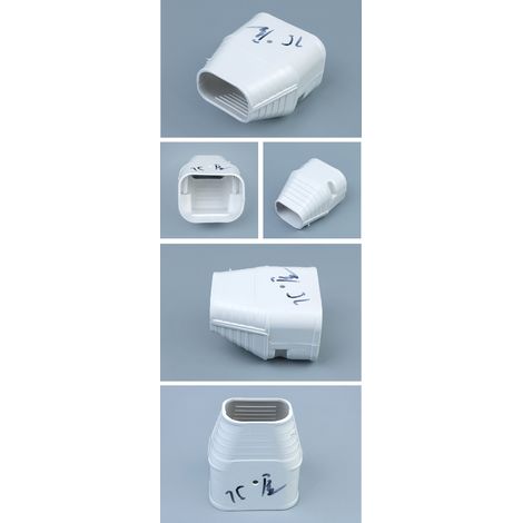 Tube de queue en PVC pour climatiseur central et climatiseur mural – Cache décoratif pour gaines – Protection de tuyauterie – Sortie d'air pour climatiseur gainable – Blanc.