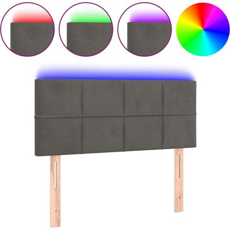 Testiera  Testata del letto a LED Grigio Scuro 90x5x78/88 cm in Similpelle (1/5)