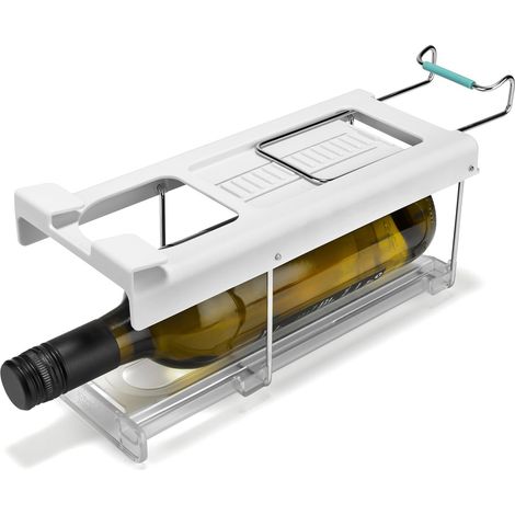Support Bouteilles de Vin Pliable sous étagère Frigo, Gain de Place, pour étagères 26–38 cm (1/5)