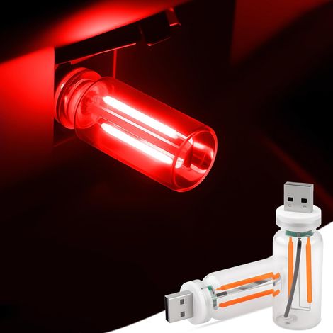 Lot de 2 lampes de voiture USB, lampe rétro tactile à intensité variable, lumière d'ambiance LED intérieure, mini lampe LED portable en bouteille de verre, pour véhicules, chambre, couloir, camping, d (1/5)