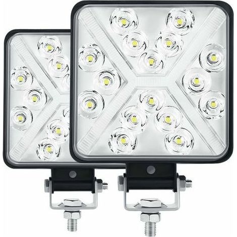 Pair 4” Phare de Travail LED Tracteur 300W 12000LM 6000K Phare LED 4x4 IP67 Feux Additionnels LED Moto Carré 8D Lentille Extrêmement Haute Luminosité pour Tracteur SUV Camion Garage Jardin,de