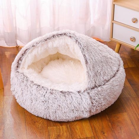 Cocooning Dog Bed with Raised Edges, Soft Plush, and Non-Slip Base (1/5)