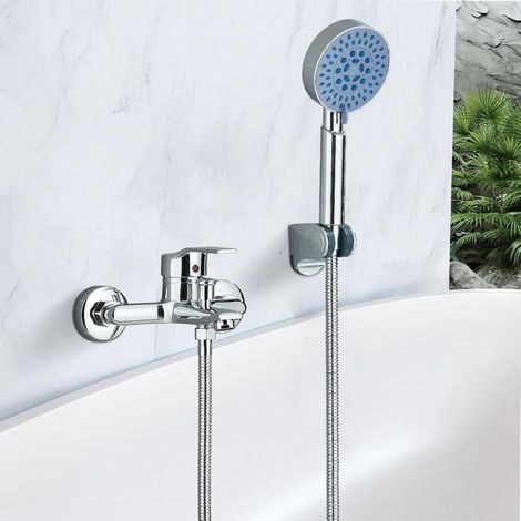 Badewannenarmatur mit Handbrause, 5 Funktionen, Badewannenmischbatterie mit Handbrause und 1,5 m Schlauch (1/4)