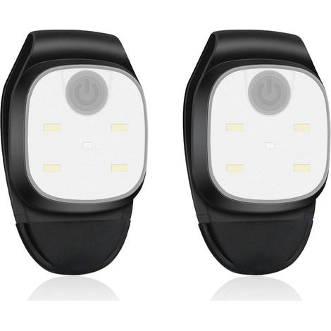 Linterna frontal LED, lámpara de pecho, 2 piezas, lámpara para correr con 4 modos de iluminación, lámpara de seguridad con clip para deportes al aire libre, correr y acampar [Clase energética A+++] (1/5)