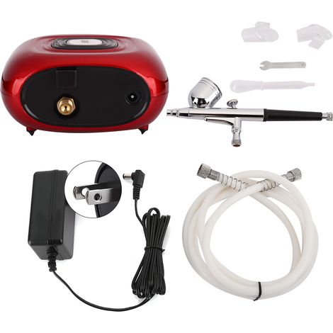 Appareil à jet d'eau oxygénée Airbrush rouge 110V pour usage domestique - Pulvérisateur à injection d'eau oxygénée avec prise US (1/5)