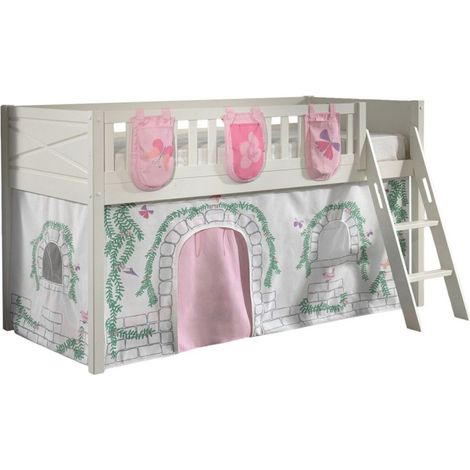 Lit Enfant Tente & 3 Pochettes "Scott Birdy" 90x200cm Blanc (1/5)