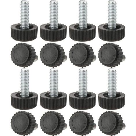 16 Pcs Pieds de Nivellement Meuble Réglable M6 x 18 x 18mm Pied de Meuble en Hauteur pour Meubles de Maison, Vis à Main, Protecteur de Sol (1/5)