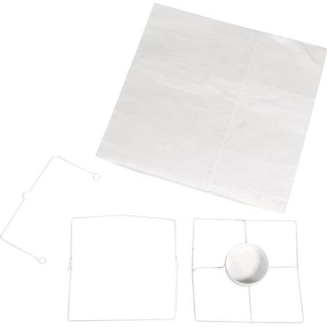 RAYHER - LANTERNA DI CARTA CON TELAIO DI METALLO 12X12X20CM - COLORE BIANCO