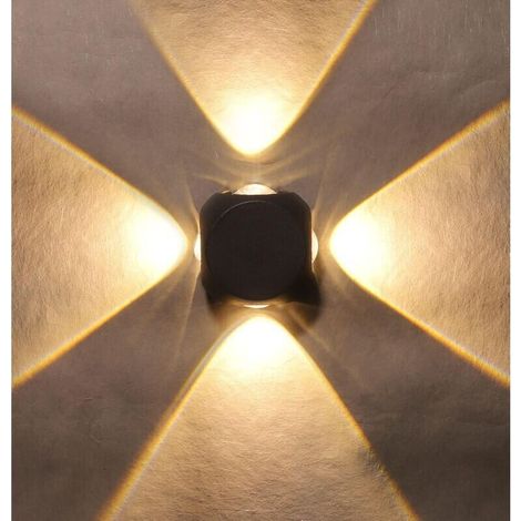 4-fach LED-Wandleuchte mit Verteiler, warmweiß, IP65-geschütztes und stoßfestes Aluminiumgehäuse (1/4)