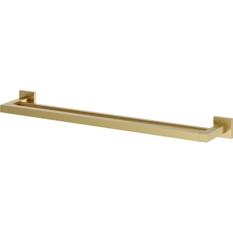 Colore Vector Brushed Brass 600mm Wall Mounted Double Towel Rail (1/5)