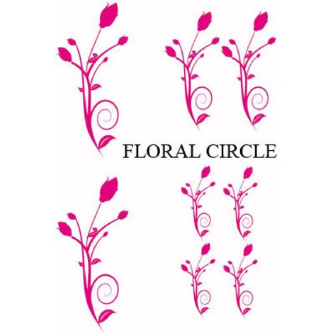 Set Adhesifs -ELEMENT FLORAL CIRCLE- Rose - PROMO ADN - Car Deco