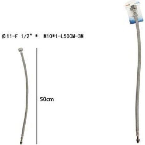 Trade Shop - FLEXIBLER SCHLAUCH FLEXIBLER WASSERMISCHHAHN 50 CM F 1/2 X M10/1 69393 -