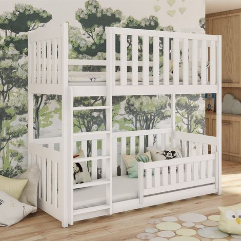 Etagenbett 90x200 am Boden inkl. Lattenroste Gabin Weiß