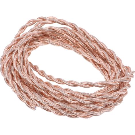 Câble Électrique Textile Flexible Torsadé 5 Mètres Couleur Or en Cuivre et Tissu PVC pour Accessoires D'éclairage DIY et Lampes de Table (1/5)