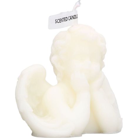 Bougie parfumée décorative en cire de soja pour mariage, chambre et salle de bain, design mains sur les joues, couleur blanche. (1/5)