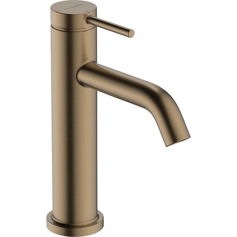 Mitigeur de lavabo sans tirette ni vidage, économie d'énergie (CoolStart), Robinet salle de bain avec hauteur sous bec 110mm, économie d'eau (EcoSmart+), Bronze brossé, 73312140 (1/5)