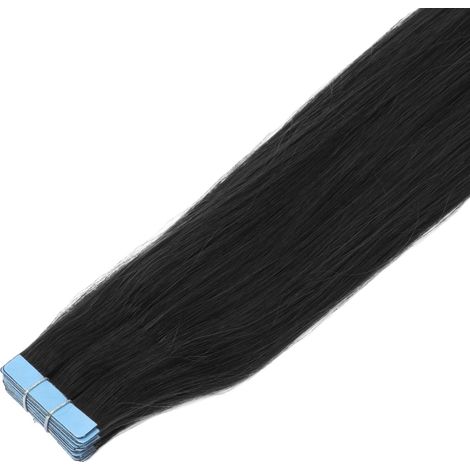 Extensiones de cabello con adhesivo, 100% cabello humano, fácil aplicación, 01, 20 piezas, 20 pulgadas (1/2)