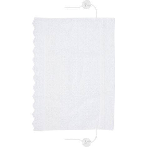 Rideau pare-soleil universel en pur coton, joli motif marguerites, blanc. (1/5)
