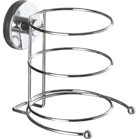 Porte-sèche-Cheveux Milazzo Fixer sans percer Chromé (1/5)