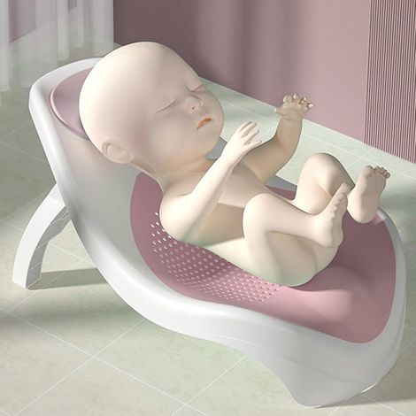 Support de Bain Pliable avec Conception Antidérapante et Trous Respirants pour un Bain de bébé en Toute sécurité en Vert (PINK) (1/4)
