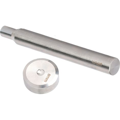 Poinçon à rivet double face de 8 mm pour rivets plats pour la fixation de boutons en maroquinerie (bricolage). (1/5)